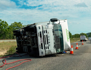 Truck Roll Over On Highway