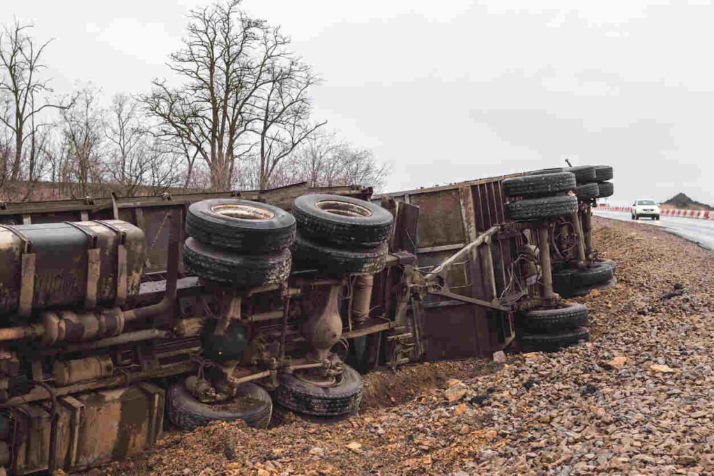 Truck Flipped on the roadside