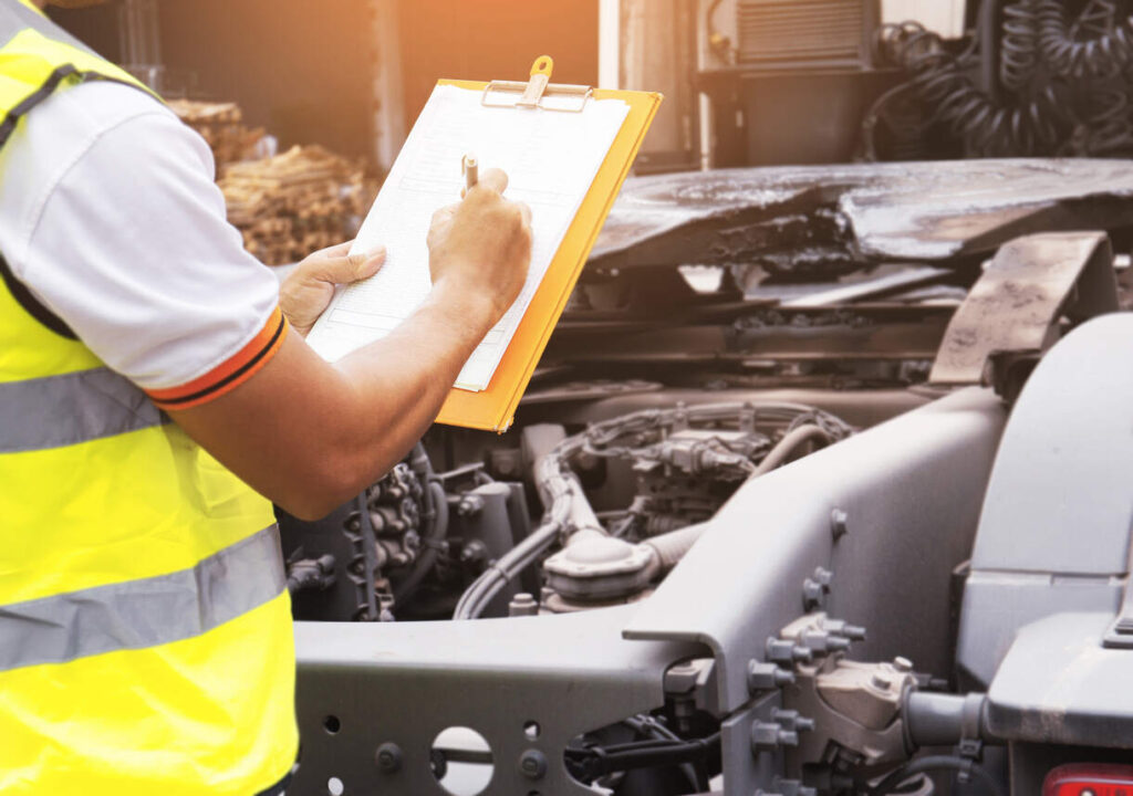  checking after truck accident