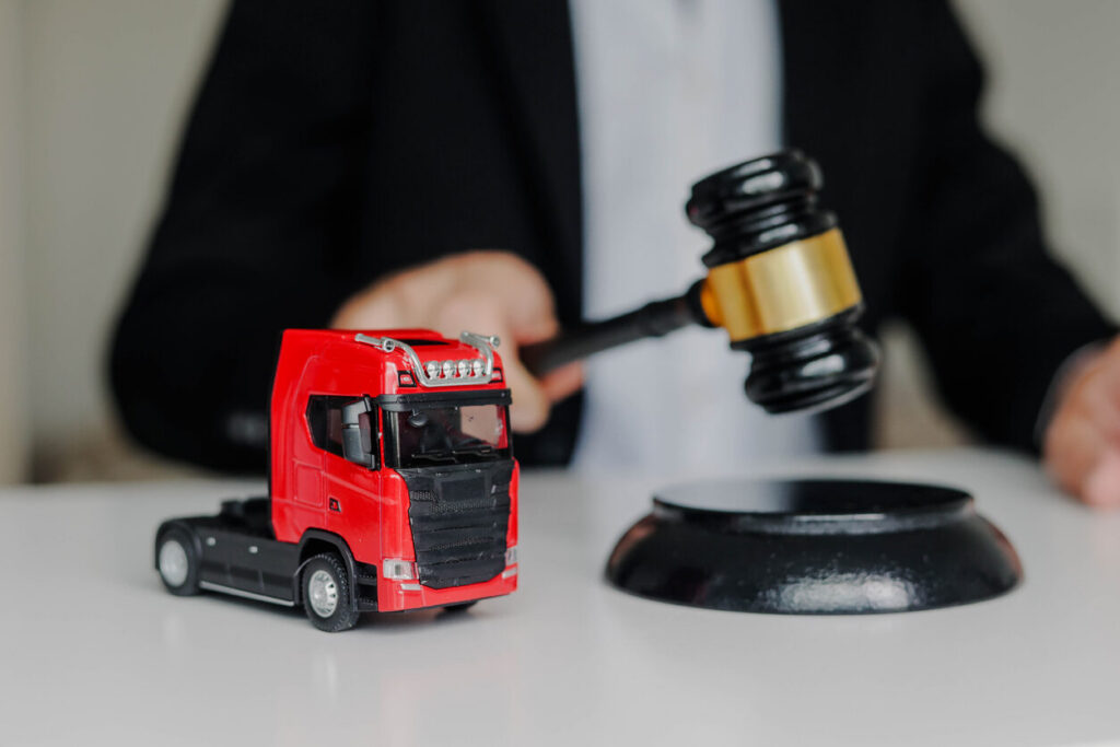 The image of a lawyer who fight for truck accident